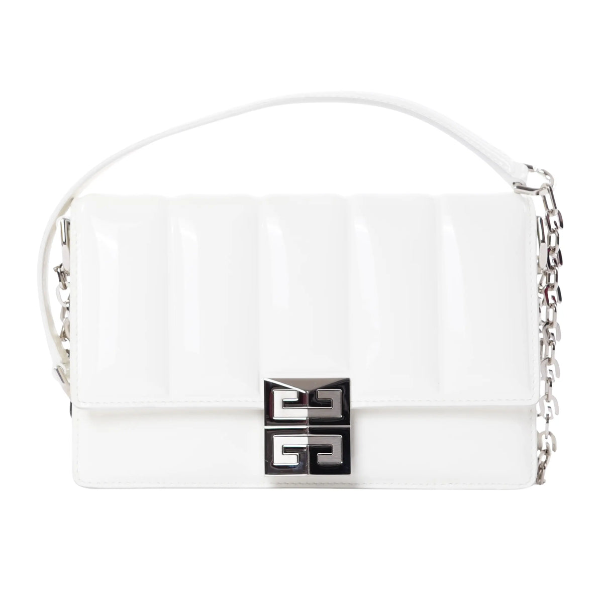 SCRE:EN ＜MINI SHOULDER BAG＞　white Givenchy 4G Mini White Patent Leather Shoulder Bag