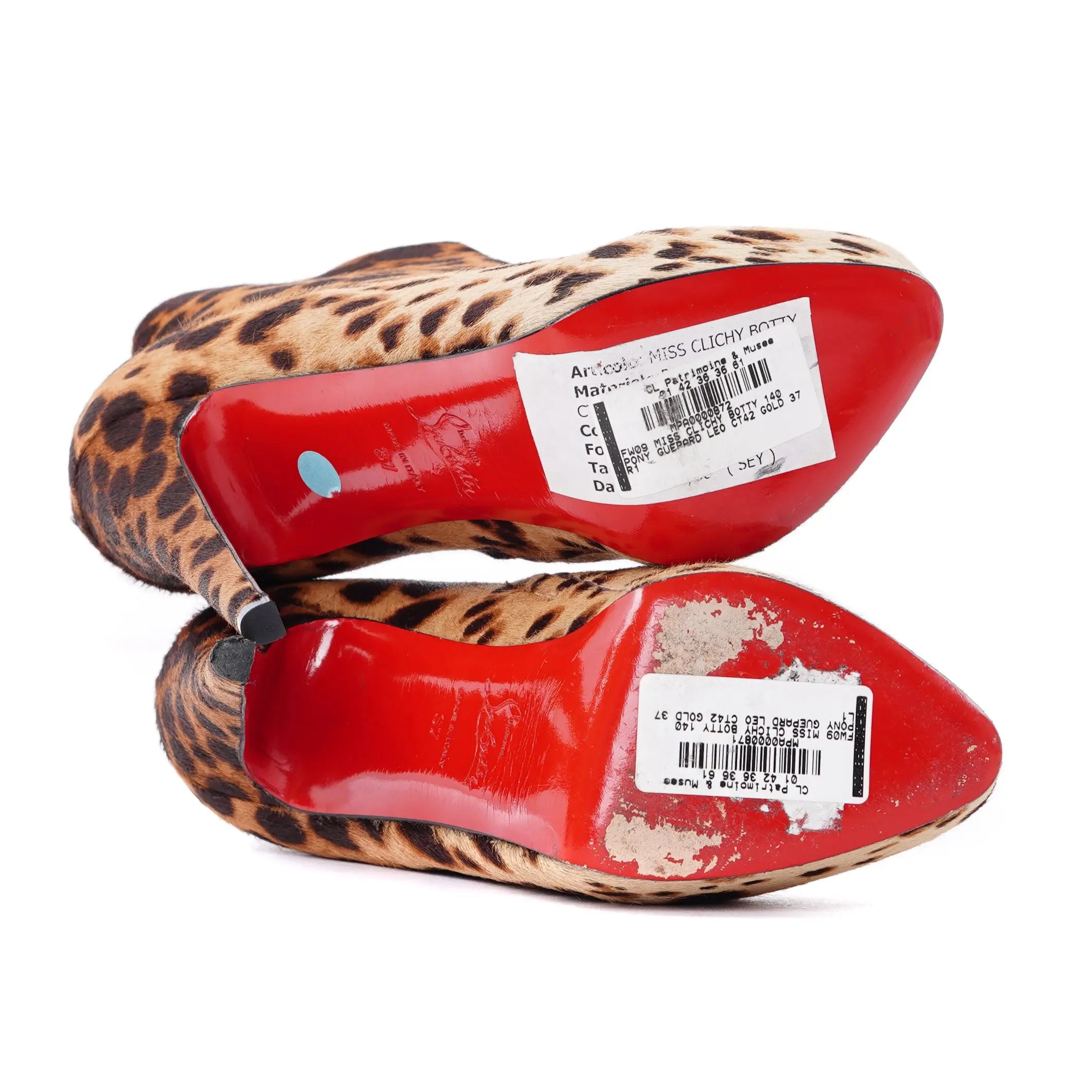 Clichy Booties 37 Leopard Christian Louboutin