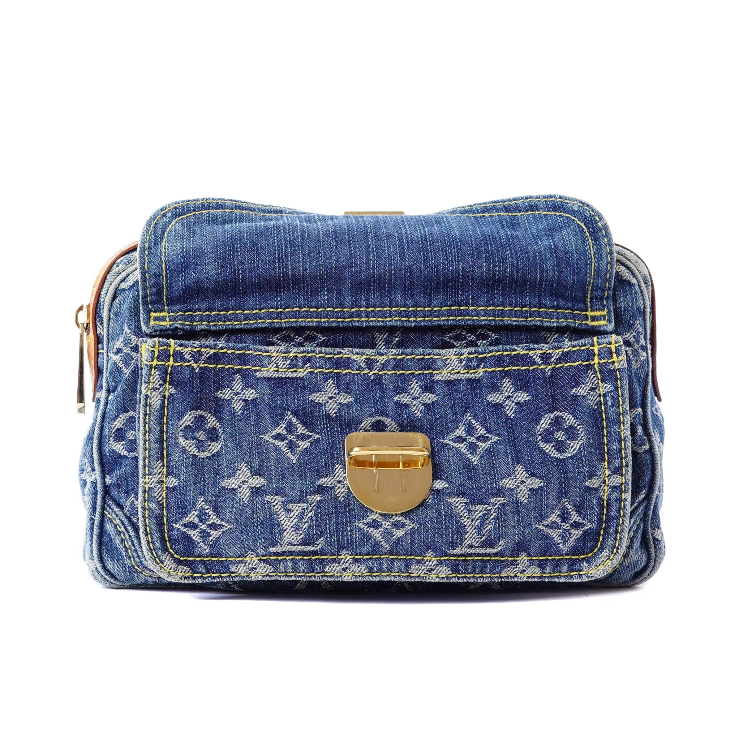 Denim Bum Bag Blue Louis Vuitton